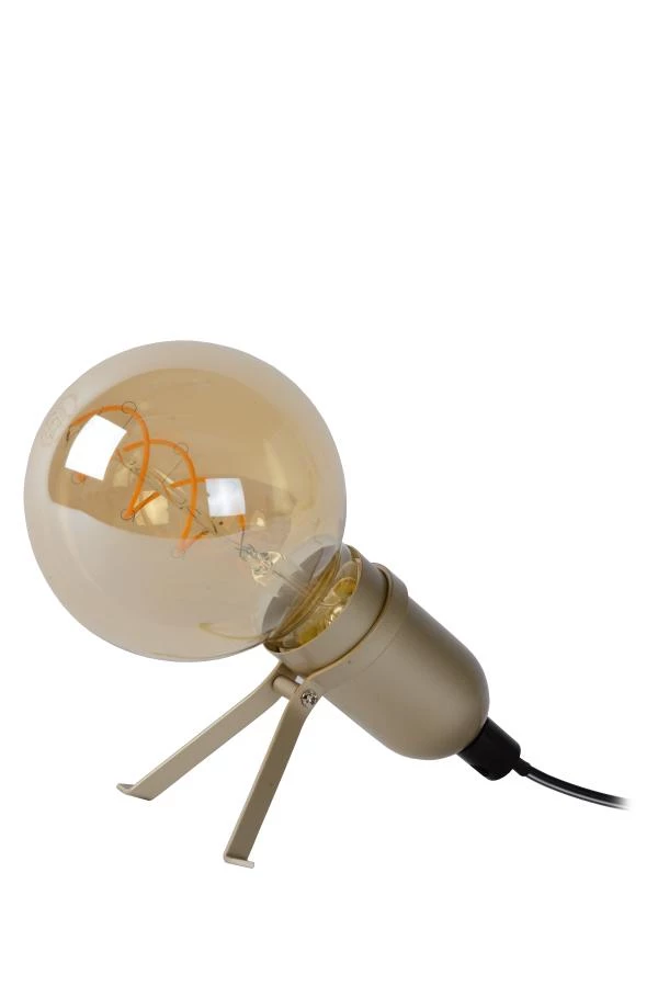 Lucide PUKKI - Tafellamp - LED - E27 - 1x5W 2200K - Mat Goud / Messing - uit